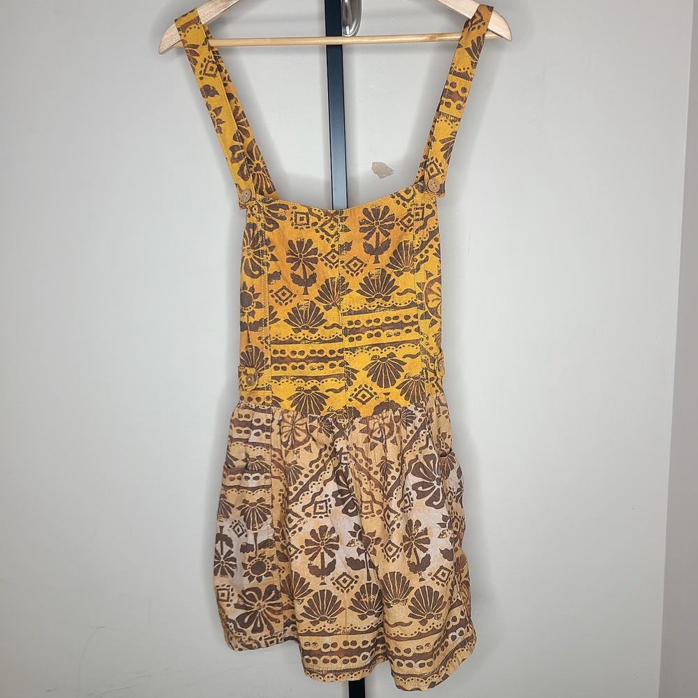FREE PEOPLE Floral Print Romper L Shortalls Jumper Playsuit Goblincore Hippie - Picture 3 of 9
